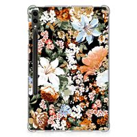 Siliconen Hoesje voor Samsung Galaxy Tab S9 Plus Dark Flowers - thumbnail