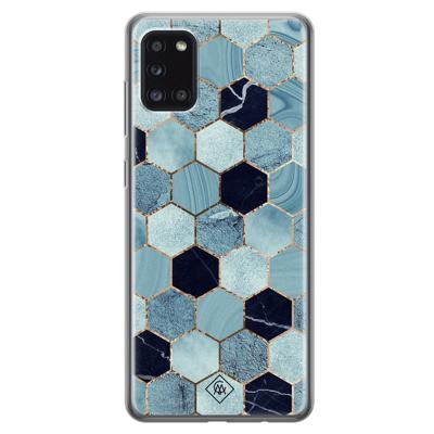 Samsung Galaxy A31 siliconen hoesje - Blue cubes