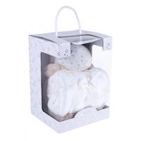 Interbaby babydeken nijlpaard 80 x 110 cm fleece beige