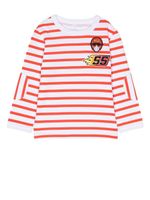 Stella McCartney Kids t-shirt rayé à détail de patch - Rouge