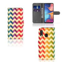 Samsung Galaxy A20e Telefoon Hoesje Zigzag Multi Color