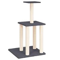 vidaXL Kattenmeubel met sisal krabpalen 85,5 cm donkergrijs, kattenpaal, kattenboom, kattenkrabpaal, kattenhuis, kattenmeubel, kattenpalen