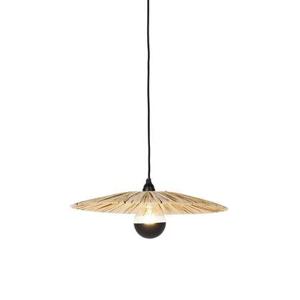 QAZQA Landelijke hanglamp zwart met touw 45 cm - Leia