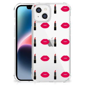 Apple iPhone 14 Plus Doorzichtige Silicone Hoesje Lipstick Kiss