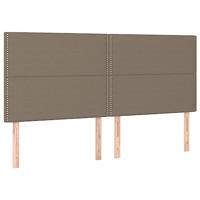 vidaXL Hoofdborden 4 st 90x5x78/88 cm stof taupe, hoofdeinde, houten hoofdeinde, bedonderdeel, houten hoofdbord, slaapkamermeubel, bedaccessoire