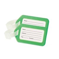 Set van 2x stuks kofferlabels/bagagelabels kunststof groen 5 x 8 cm