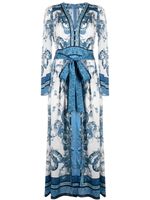 Marchesa Rosa robe longue Ivy à imprimé graphique - Blanc