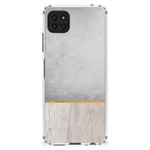 Samsung Galaxy A22 5G Stevig Telefoonhoesje Wood Concrete