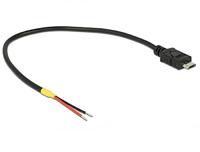 Delock Kabel USB 2.0 Micro-B stekker > 2 x open kabeluiteinden stroom 20 cm Raspberry Pi