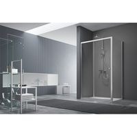 Royal plaza Lila schuifdeur 2 delig 100x190cm chroom helder glas