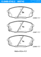 Remblokkenset, schijfrem ATE, u.a. fÃ¼r KIA, Hyundai