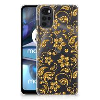 Motorola Moto G22 TPU Case Gouden Bloemen - thumbnail