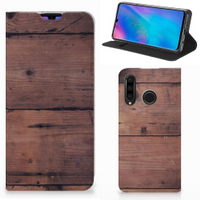 Huawei P30 Lite New Edition Book Wallet Case Old Wood