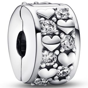 Pandora 792235C01 Bedel Clip-Stopper Infinite Hearts zilver-zirconia