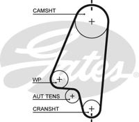 Getande riem PowerGrip® GATES, u.a. für Opel, Daewoo, Vauxhall, Chevrolet - thumbnail