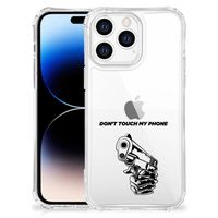 Apple iPhone 14 Pro Max Anti Shock Case Gun Don't Touch My Phone - thumbnail