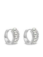 Yoko London boucles d'oreilles Eclipse en or blanc 18ct serties de perles d'Akoya et de diamants - Argent - thumbnail