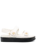 Tory Burch sandales en cuir à motif Double T - Blanc - thumbnail