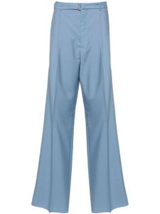 Lanvin pantalon en laine à coupe ample - Bleu