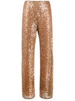 Sachin & Babi pantalon Bri orné de sequins à taille haute - Marron