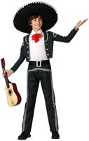 Atosa Mariachi-kostuum, zwart, voor kinderen, 10 tot 12 jaar