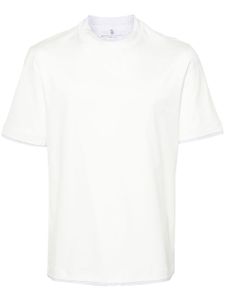 Brunello Cucinelli t-shirt en coton à design superposé - Blanc