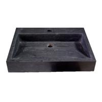 Wastafel Opbouw Dieplot Rechthoek 50x45x10cm Limestone Blue Limestone 1 Kraangat