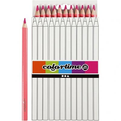 Colortime kleurpotloden Jumbo 5 mm vulling roze 12 stuks Colortime kleurpotloden Jumbo 5 mm vulling roze 12 stuks