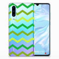 Huawei P30 TPU bumper Zigzag Groen