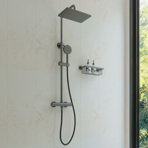 Saniclear Vision Pro opbouw regendouche met 20x30cm hoofddouche verouderd ijzer - gunmetal