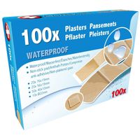 Pleisters set waterproof 100-delig diverse soorten/maten