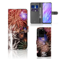 Samsung Galaxy S20 Ultra Wallet Case met Pasjes Vuurwerk - thumbnail