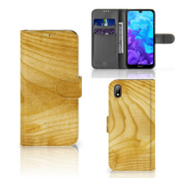 Huawei Y5 (2019) Book Style Case Licht Hout - thumbnail