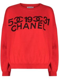 CHANEL Pre-Owned sweat à logo imprimé (2001) - Rouge