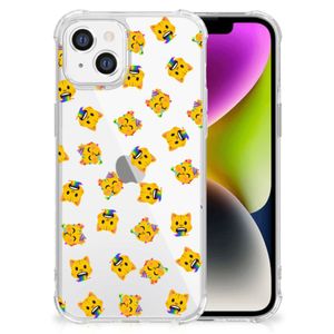 Doorzichtige Silicone Hoesje voor iPhone 14 Katten Emojis