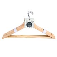 Urban Living Kledinghangers - met inkepingen en beugel - 5x - hout - 43 x 22 cm