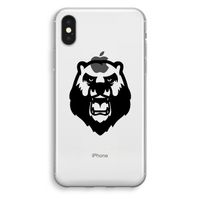 Angry Bear (black): iPhone XS Transparant Hoesje - thumbnail