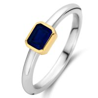 TI SENTO-Milano 12273BY Ring zilver-synth. kristal goud-en zilverkleurig-blauw - thumbnail