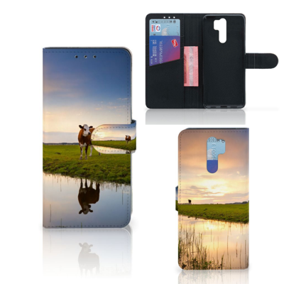 Xiaomi Redmi 9 Telefoonhoesje met Pasjes Koe Xiaomi Redmi 9 Telefoonhoesje met Pasjes Koe