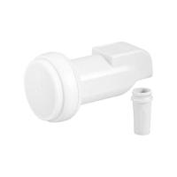 Goobay 67269 Universele Single LNB digitale satelliet ontvangst 1 deelnemer direct digitale televisie UHD 8K F bus weersbescherming satelliet wit