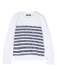 Balmain Kids sweat à bande logo - Blanc