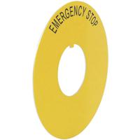 BACO LWE16300 Markeringsplaatje (Ø) 60 mm EMERGENCY STOP Geel 1 stuk(s) - thumbnail