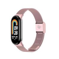 By Qubix - Milanese bandje - Rosé goud - Compatible met Xiaomi Smart Band 8 & 9 - Compatible Xiaomi bandje