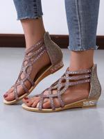 Synthetic Leather Plain Summer Slide Sandals