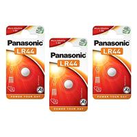 Panasonic LR44 (L1154) Knopcel Power Batterijen 1.5V Mangaan Alkaline, Pack van 3