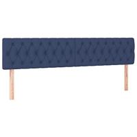 vidaXL Hoofdbord LED 200x7x78/88 cm stof blauw, hoofdeinde, houten hoofdeinde, bedonderdeel, houten hoofdbord, slaapkamermeubel, bedaccessoire