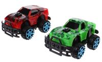 Jonotoys monstertrucks dino print 6 cm 2 stuks groen/rood