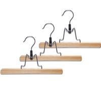 9x Houten broekhangers/rokhangers kledinghangers 25 cm