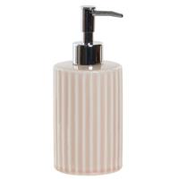 Zeeppompje/zeepdispenser roze keramiek 18 cm - Zeeppompjes