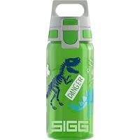 SIGG - Waterfles voor kinderen - Viva One Jurassica - Geschikt voor koolzuurhoudende dranken - Lekvrij - Vaatwasmachinebestendig - BPA-vrij - Sport - Groen - 0,5 L